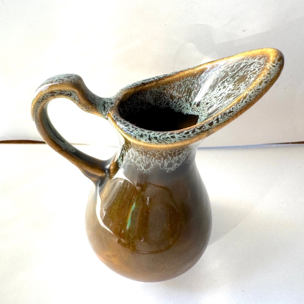 Drip Glaze Creamer, Vintage Ceramic Pitcher - Picture 4 of 6